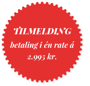 TILMELDING - betaling i én rate á 2.995 kr.